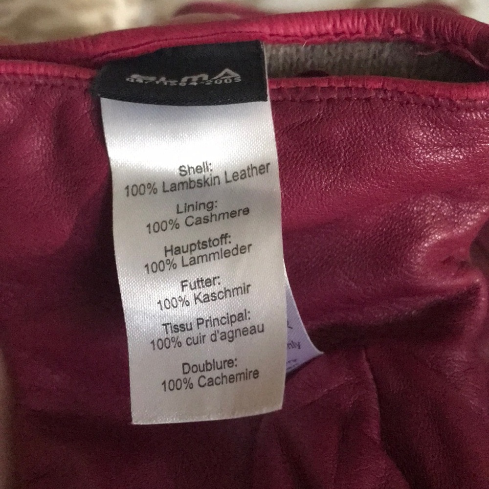 Elma Raspberry Pink touchscreen gloves Lambskin and cashmere size 6.5